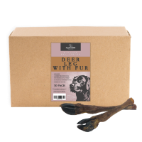 Copdock Mill Natural Dog Treat Deer Leg With Hair (30 per box)