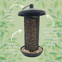 Copdock Mill Twist & Release Steel Sunflower Heart Feeder Small (6/cs)