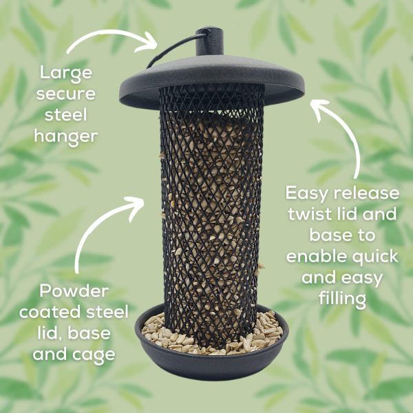 Copdock Mill Twist & Release Steel Sunflower Heart Feeder Small (6/cs)