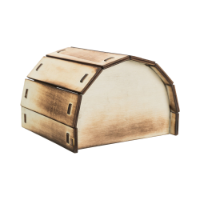 Mikkel wooden house, flamed 13x9x12cm