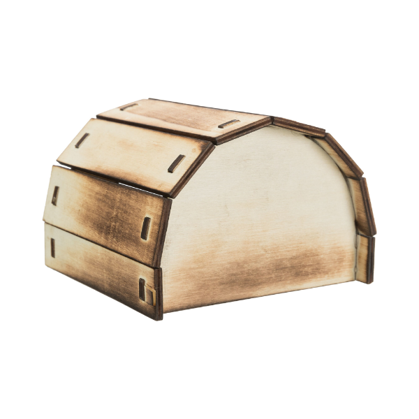 Mikkel wooden house, flamed 13x9x12cm