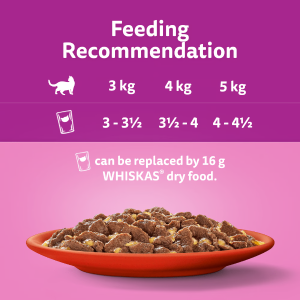 Whiskas Cat Pouch 1+ Meaty/Meals In Gravy 4x12x85g 449064/DD