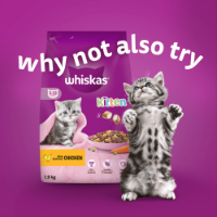 Whiskas Cat Pouch 2-12mt Fish/Fav Jel 4x12x85g 449104/DD32H