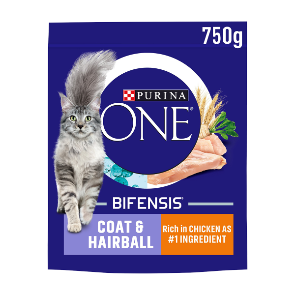 Purina One Cat Coat/Hairball Chicken/Wheat 4x750g 12508903