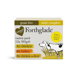 Forthglade Complete GF Adult Multicase TURKEY/CHICKEN/CHICKEN & LIVER 12 x 395g