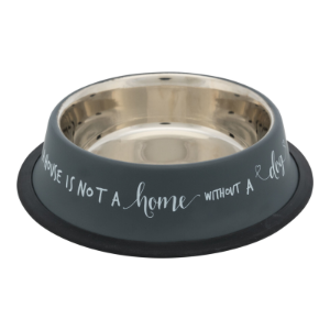 Trixie Stainless Steel Bowl - Grey with Graphic