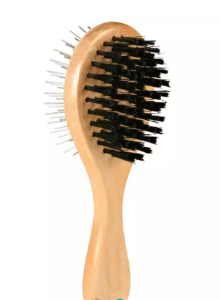 Trixie Brush, double-sided, bamboo/natural & wire bristles various 