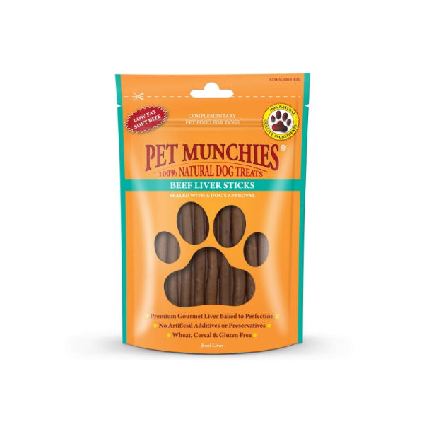 Pet Munchies Beef Liver Sticks 8 x 90gm