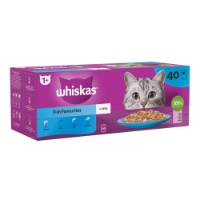 Whiskas Cat Pouch 1+ Fish/Fav In Jelly 40x85g 444058/DC94P