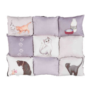 Patchwork blanket Cat 45x55cm grey