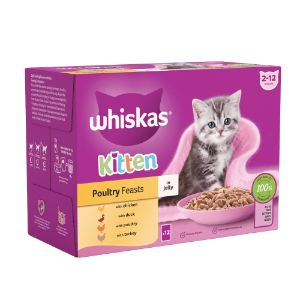 Whiskas Cat Pouch 2-12mth Poultry Feasts in Jelly 4 x 12 x 85g