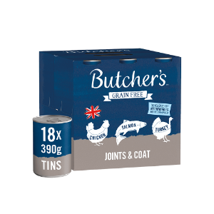 Butcher's Joints & Coat Dog Food Tins 4 x 6 x 390g