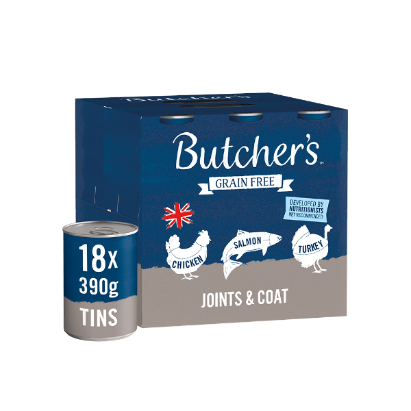 Butcher's Joints & Coat Dog Food Tins 4 x 6 x 390g