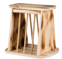 Hay Manger With Lid, Wood/Flammed 37×19×13cm (006)