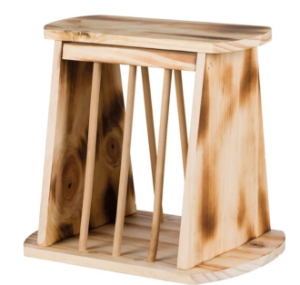 Hay Manger With Lid, Wood/Flammed 37×19×13cm (006)