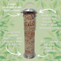 Copdock Mill Stainless Steel Heavy Duty Peanut & Sunflower Heart Feeder (6/cs)