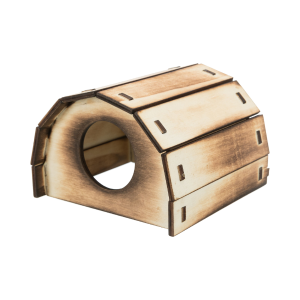 Mikkel wooden house, flamed 13x9x12cm