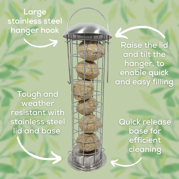 Copdock Mill Stainless Steel Heavy Duty Suet Ball Feeder (6/case)